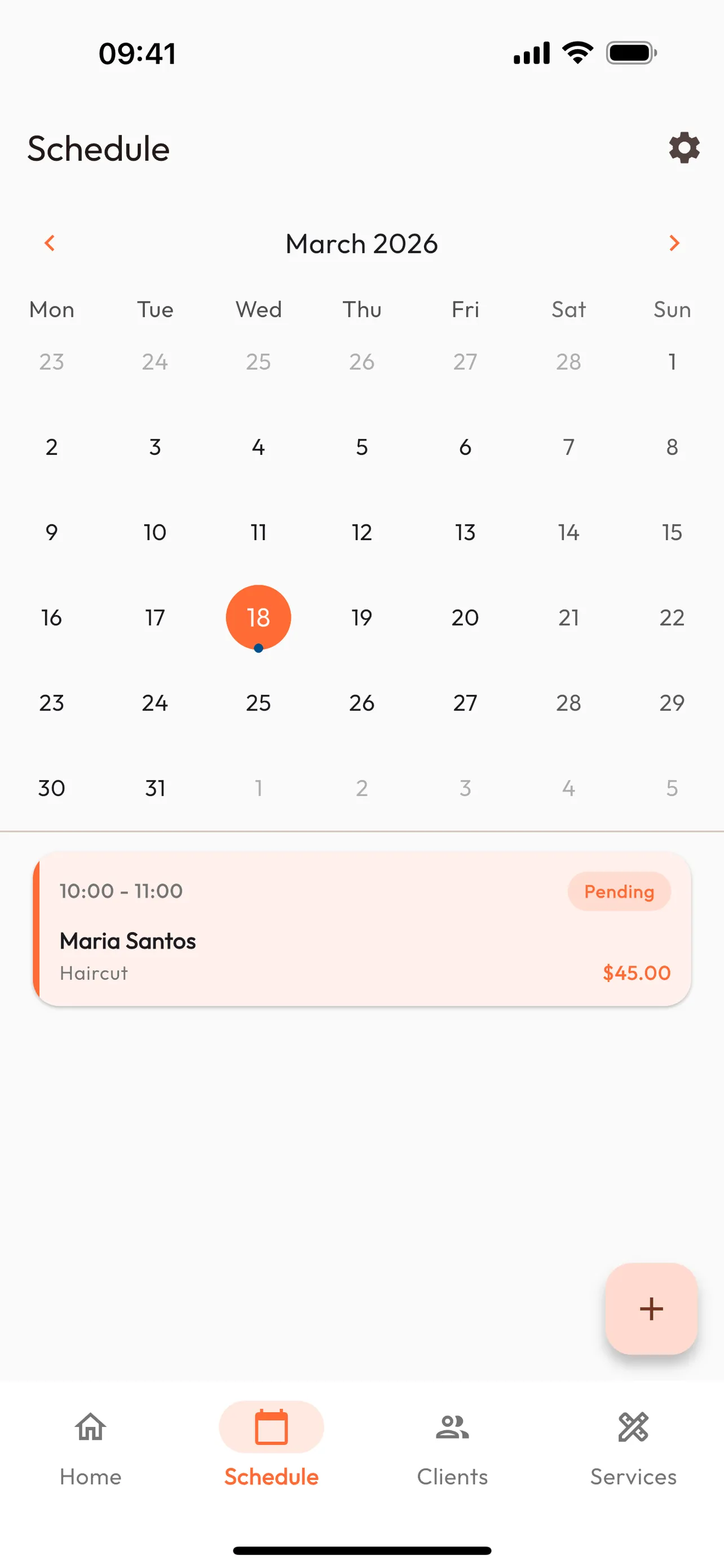 Tela principal do Agenda Pro mostrando a agenda de um dia